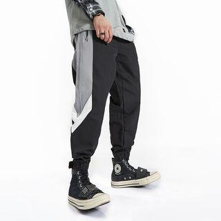 Drawstring Color Block Harem Pants