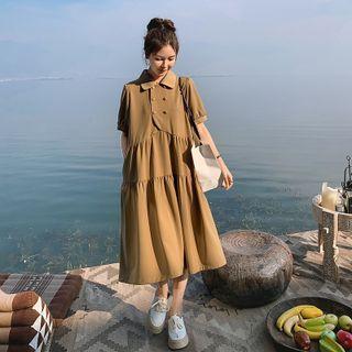 Peter Pan Collar Double-breasted Dress