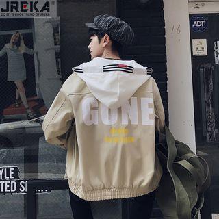 Loose-fit Printed-back Hooded Jacket