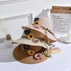 Floral Accent Straw Hat