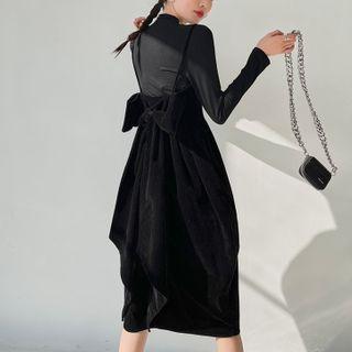Bow Back Overall Dress