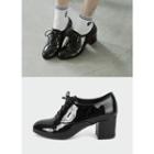 Chunky-heel Patent Oxfords