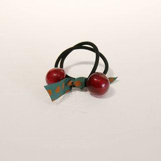 Bead & Fabric Knot Hair Tie