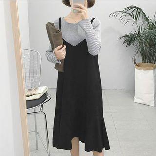 Faux Suede Jumper Dress