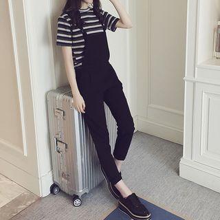 Set: Striped Short-sleeve T-shirt + Jumper Pants
