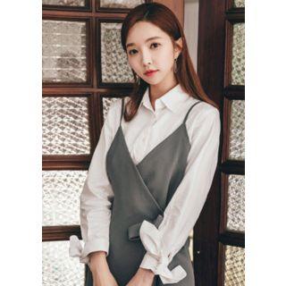 Tie-cuff Cotton Shirt
