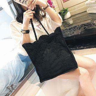 Lace-panel Tote