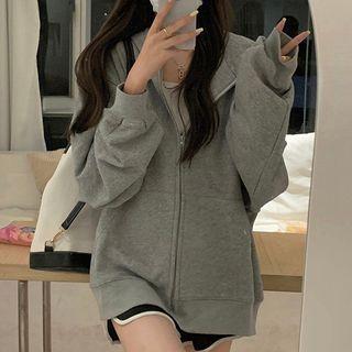 Plain Hood Zip Jacket