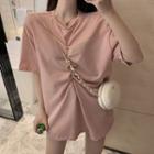Glitter Elbow-sleeve T-shirt Dress