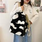 Heart Print Fluffy Backpack / Bag Charm / Set