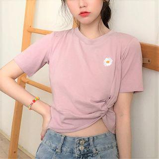 Short Sleeve Daisy Printed Top