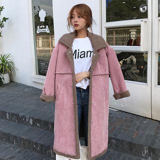 Fleece-lined Corduroy Button Coat