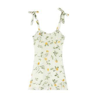 Tie-strap Floral Print Mini Sheath Dress