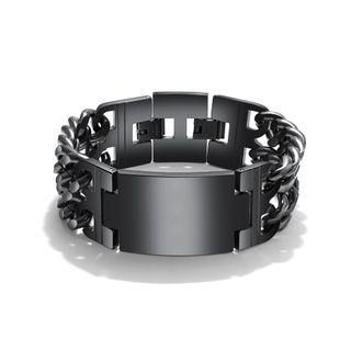 Fashion Personality Plated Black Geometry 316l Stainless Steel Bracelet Black - One Size
