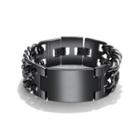 Fashion Personality Plated Black Geometry 316l Stainless Steel Bracelet Black - One Size