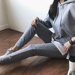 Set: Drop-shoulder Hoodie + Band-waist Pants