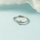 Origami Crane Alloy Open Ring Silver - One Size