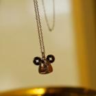 Mouse Dangle Necklace Rose Gold - One Size