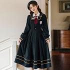 Long-sleeve Shirt / Long-sleeve Midi A-line Dress
