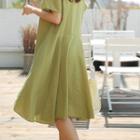 Short-sleeve Linen Blend Dress