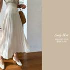 Maxi Accordion-pleat Skirt Ivory - One Size