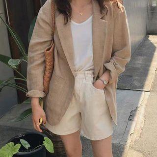 Single-buttoned Plain Blazer