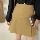 Plus Size Inset Shorts Pleated Miniskirt