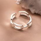 Chained Sterling Silver Open Ring 1 Pc - S925 Silver - Silver - One Size