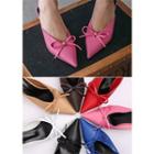 Ribbon Pointy-toe Colored Mules