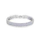 Fashion Bright Geometric Leaf Bracelet With Cubic Zirconia 17cm Silver - One Size