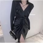 Cross Neck Blouse / A-line Skirt