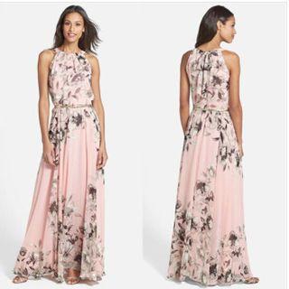Print Sleeveless A-line Evening Gown