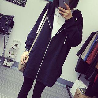 Side Slit Long Hoodie