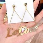 Letter Chandelier Earring 1 Pair - As Shown In Figure - One Size