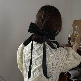 Ribbon Hair Clip Hair Clip - Black - One Size