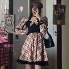 Square-neck Plain Bow Dress