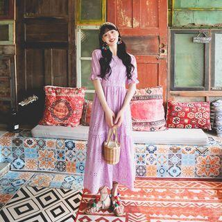 Short-sleeve Lace Layered Sundress