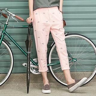 Embroidery Cropped Pants