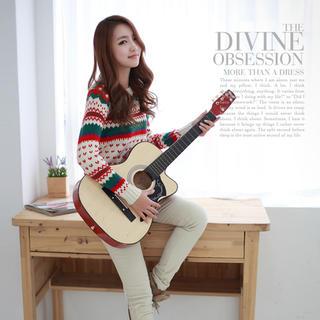 Crew-neck Patterned Sweater