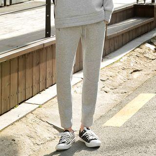 Zip-pocket Neoprene Sweatpants