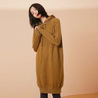 Knit Hooded Pullover Dress
