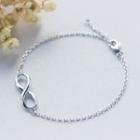 Infinity Sign Chain Bracelet 1 Pc - Silver - One Size
