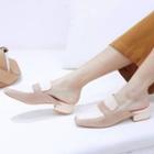 Square-toe Paneled Mules