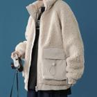 Pocket-detail Stand-collar Fleece Jacket