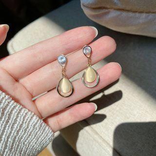 Rhinestone Cat Eye Stone Drop Earring 1 Pair - Gold - One Size