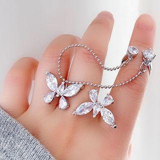 Rhinestone Butterfly Open Ring (various Designs)
