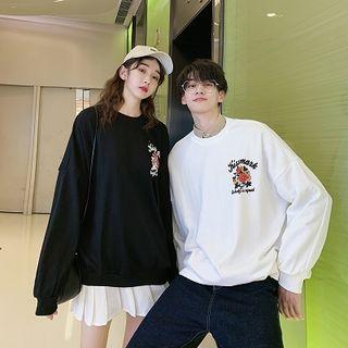 Couple Matching Flower-print Sweatshirt