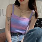 Striped Knit Camisole Top Purple & Pink - One Size