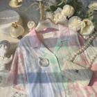 Short-sleeve Tie Dye Shirt Pink - One Size