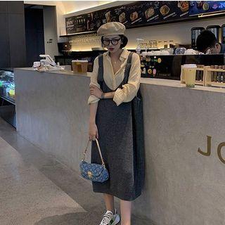 Rib Knit Midi Jumper Dress